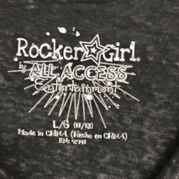 Rocker Girl All Access Entertainment Shamrock tshirt L Black Cap Sleeve Sheer - Picture 4 of 11